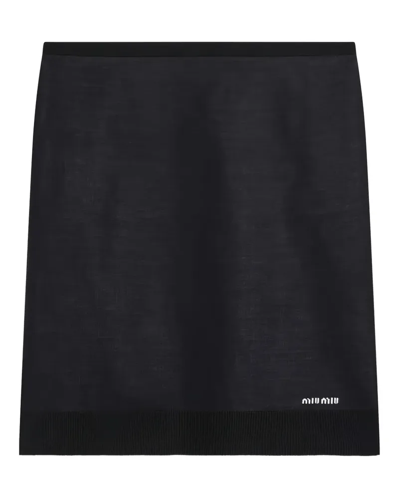 Miu Miu Rock mit Intarsien-Logo - Blau Blau