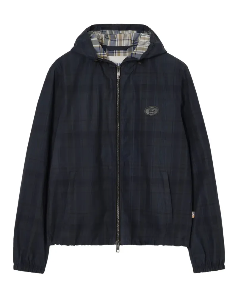 Burberry Check Jacke mit Kapuze - Blau Blau