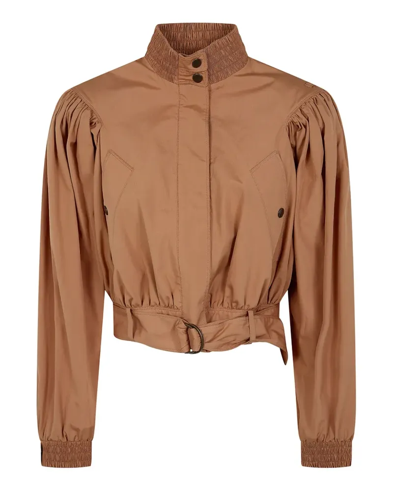 Chloé gathered cotton jacket - Braun Braun