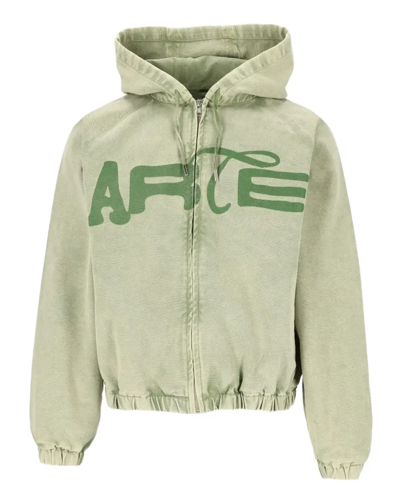 Arte Antwerp logo-print washed jacket - Grün Grün