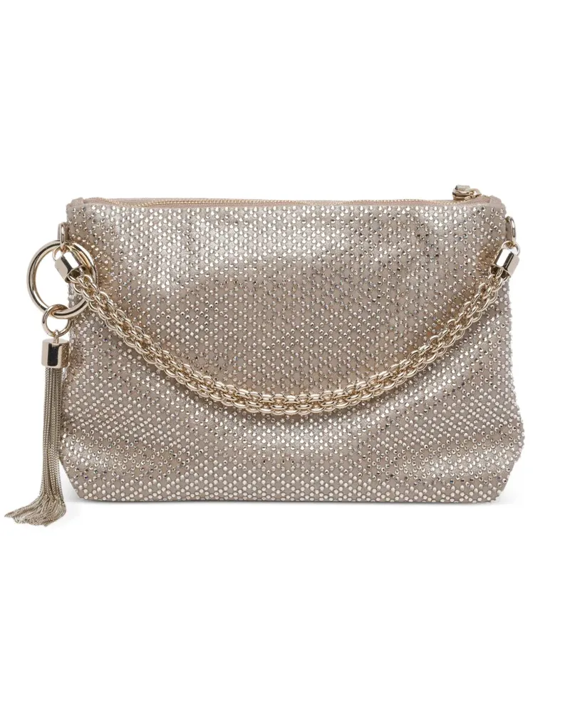 Jimmy Choo Callie chain crystal-embellishment clutch - Gold Gold