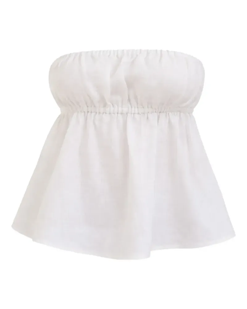 Reformation Inez Oberteil aus Leinen - Weiß Weiß