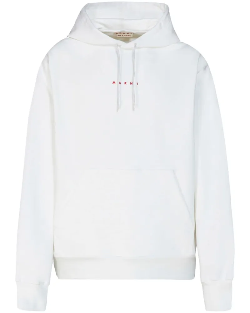 Marni Hoodie mit Logo-Print Weiß