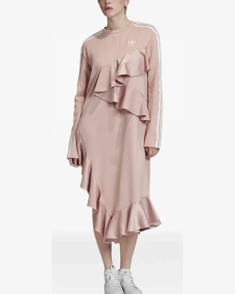 adidas Asymmetrisches Kleid mit Rüschen - Rosa Rosa
