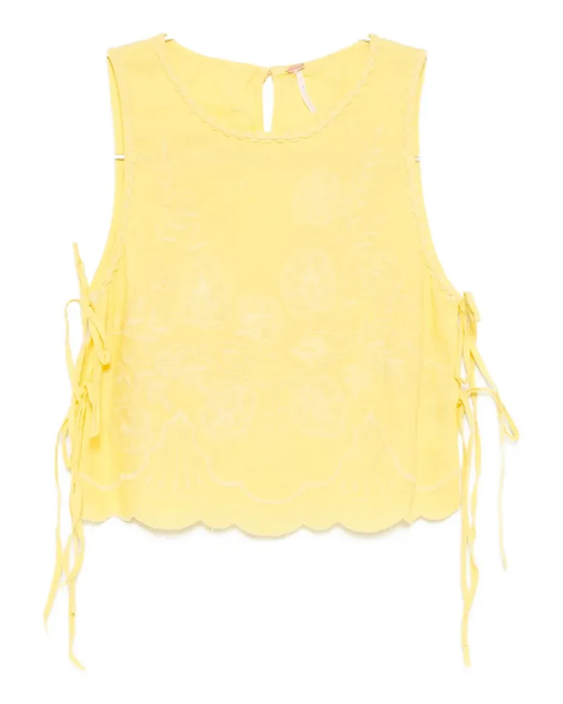 Free People Ausgeblichenes Gardens Tanktop - Gelb Gelb
