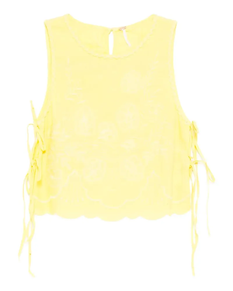 Free People Ausgeblichenes Gardens Tanktop - Gelb Gelb