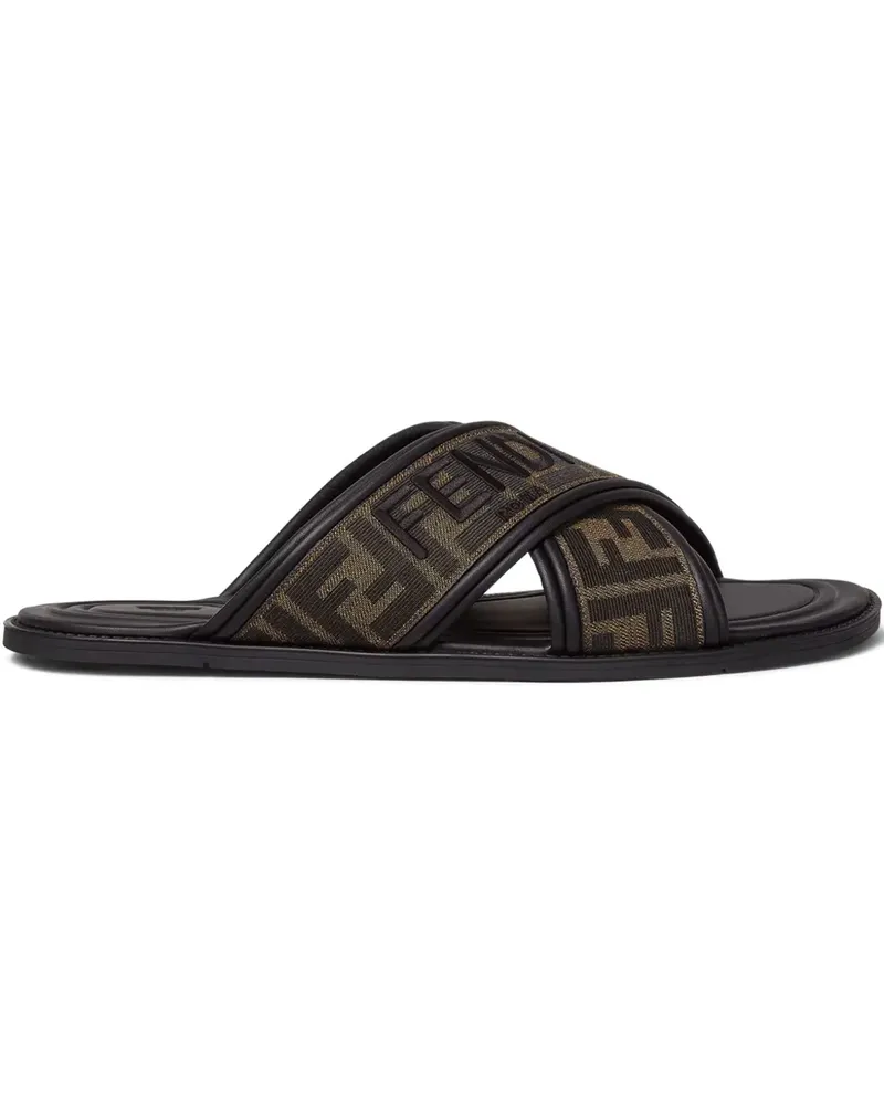 Fendi logo-pattern sandal - Schwarz Schwarz
