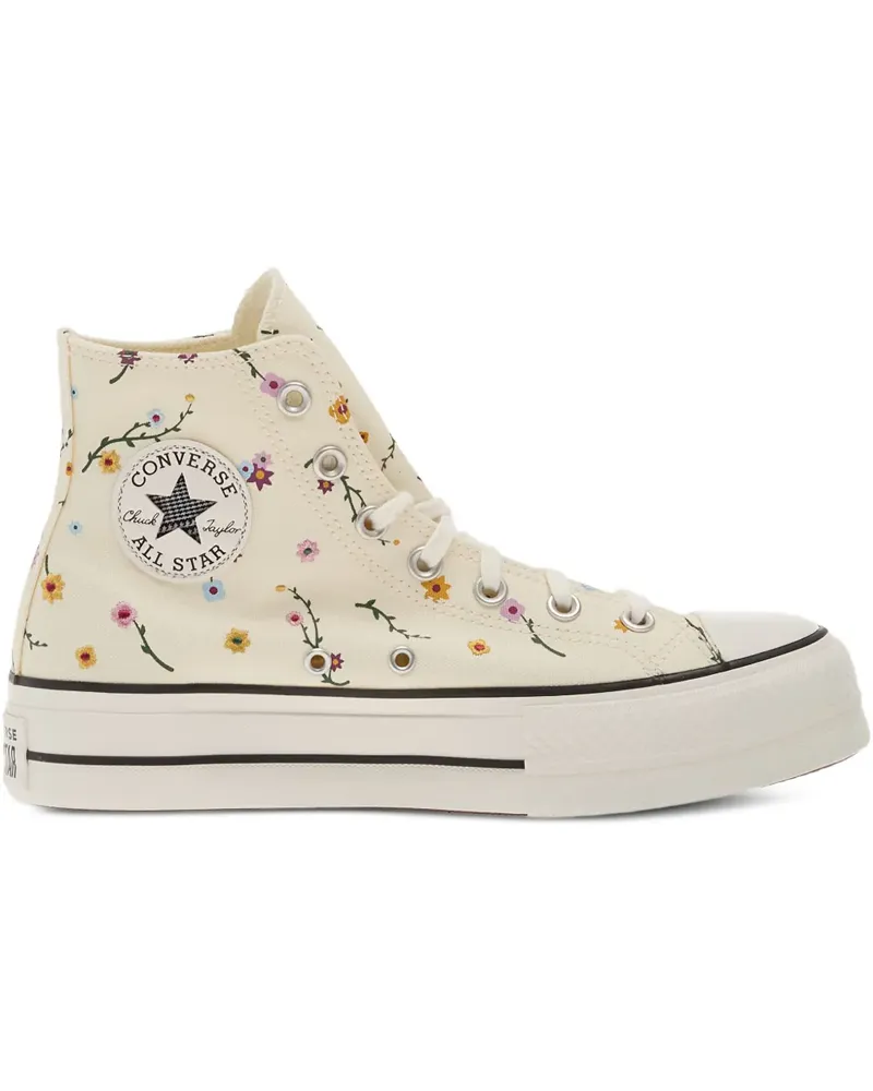 Converse Chuck Taylor All Star Lift Sneakers mit Blumenstickerei - Nude Nude