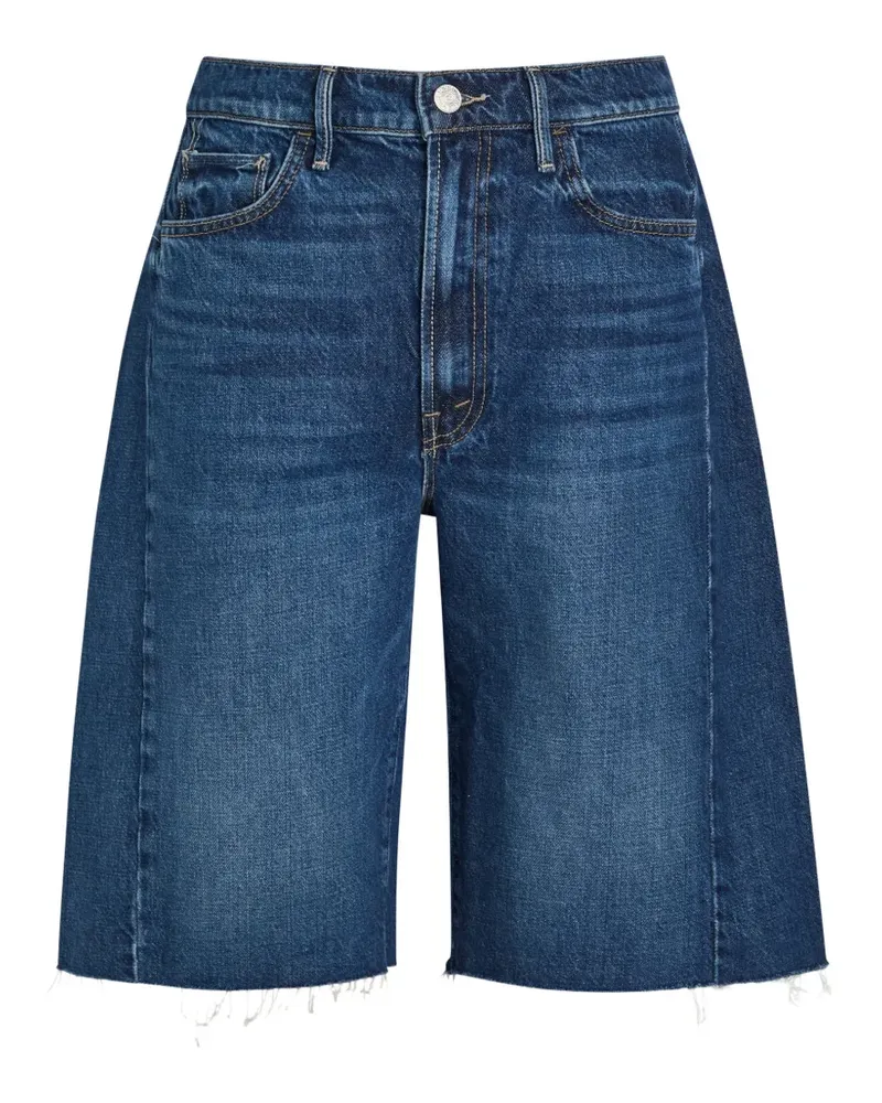 Mother The Half-Pipe panelled frayed-hem shorts - Blau Blau
