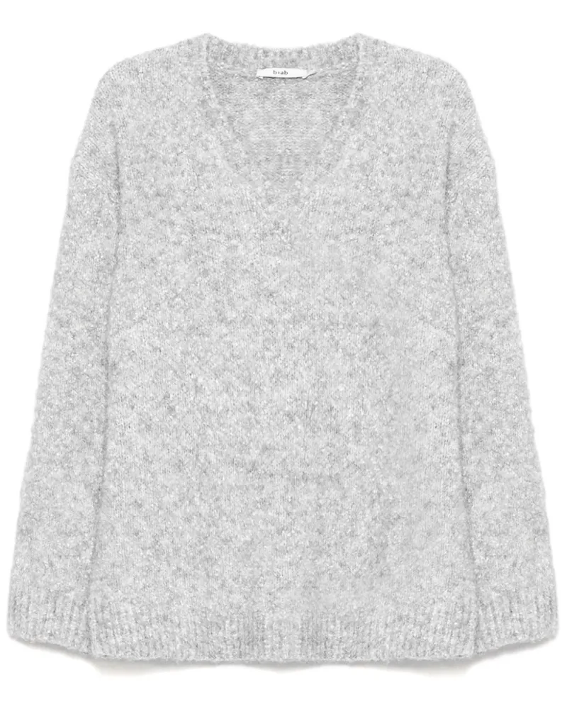 b+ab Pullover mit V-Ausschnitt - Grau Grau