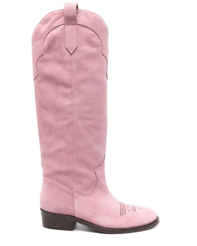 Via Roma 15 Stiefel aus Wildleder 35mm Rosa