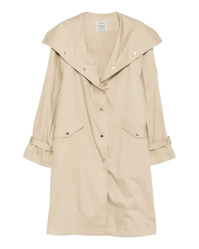 Totême snap-buttoned oversized trench coat - Nude Nude