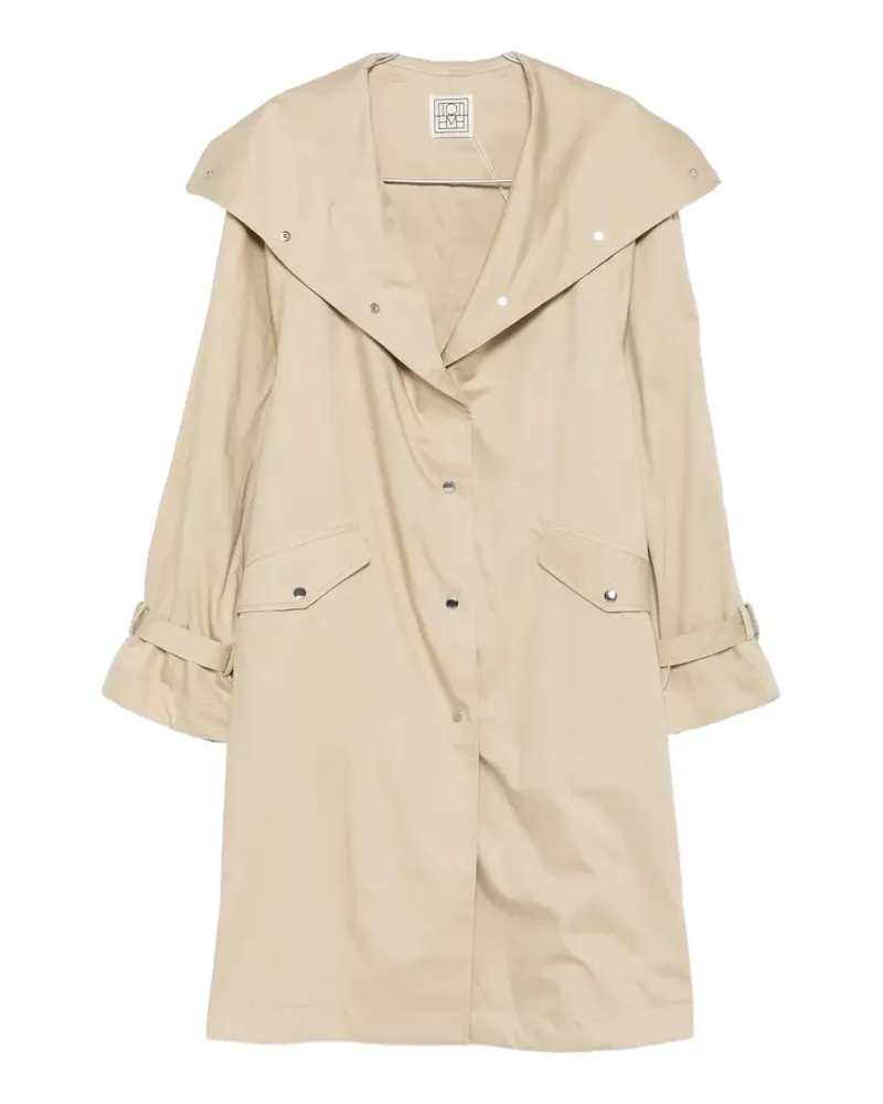 Totême snap-buttoned oversized trench coat - Nude Nude