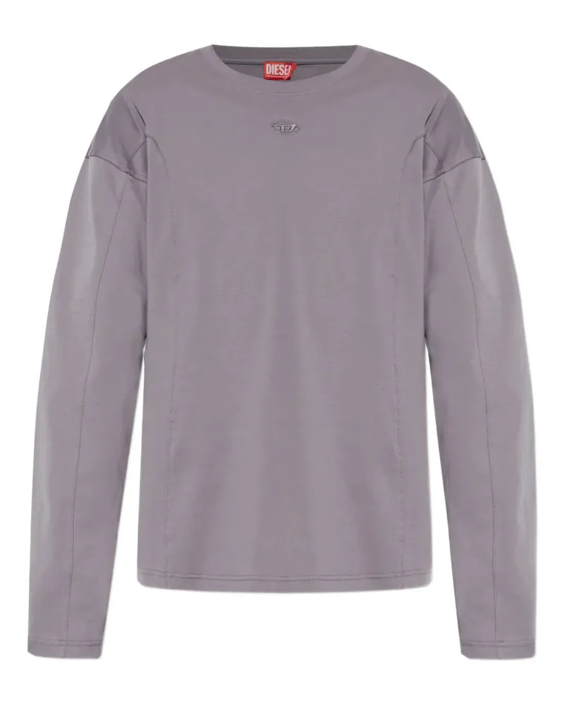 Diesel logo-appliqué long-sleeve T-shirt - Violett Violett