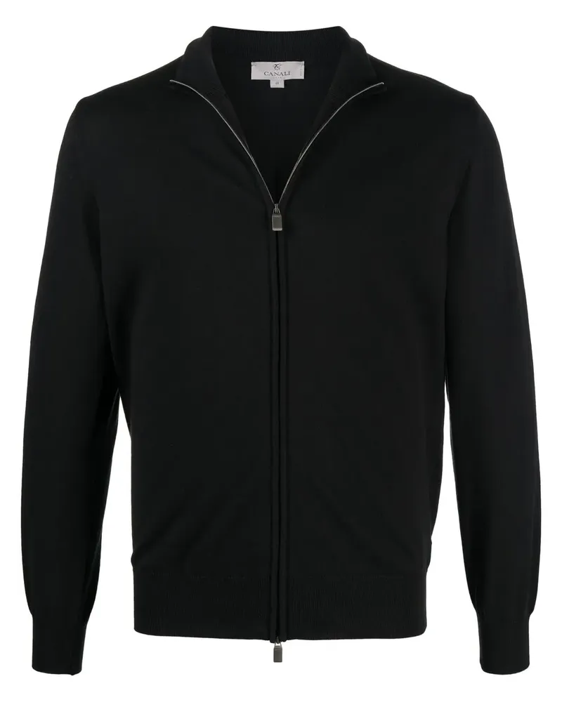 Canali Pullover mit Reißverschluss - Schwarz Schwarz