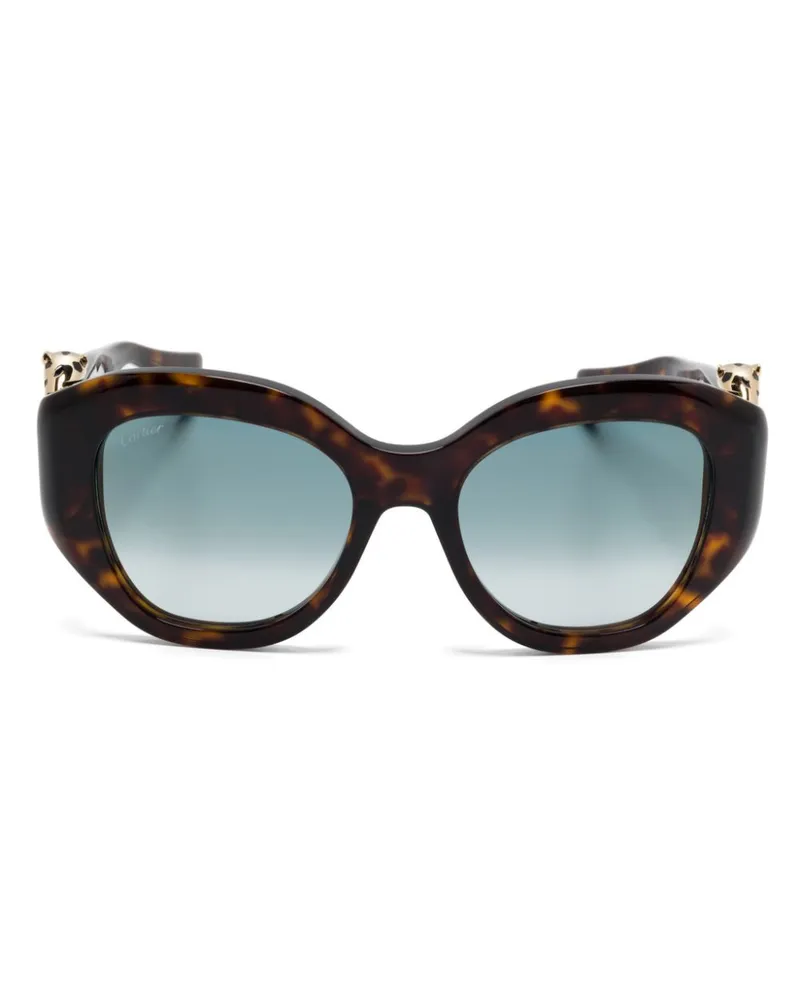Cartier Sonnenbrille mit Oversized-Gestell - Braun Braun