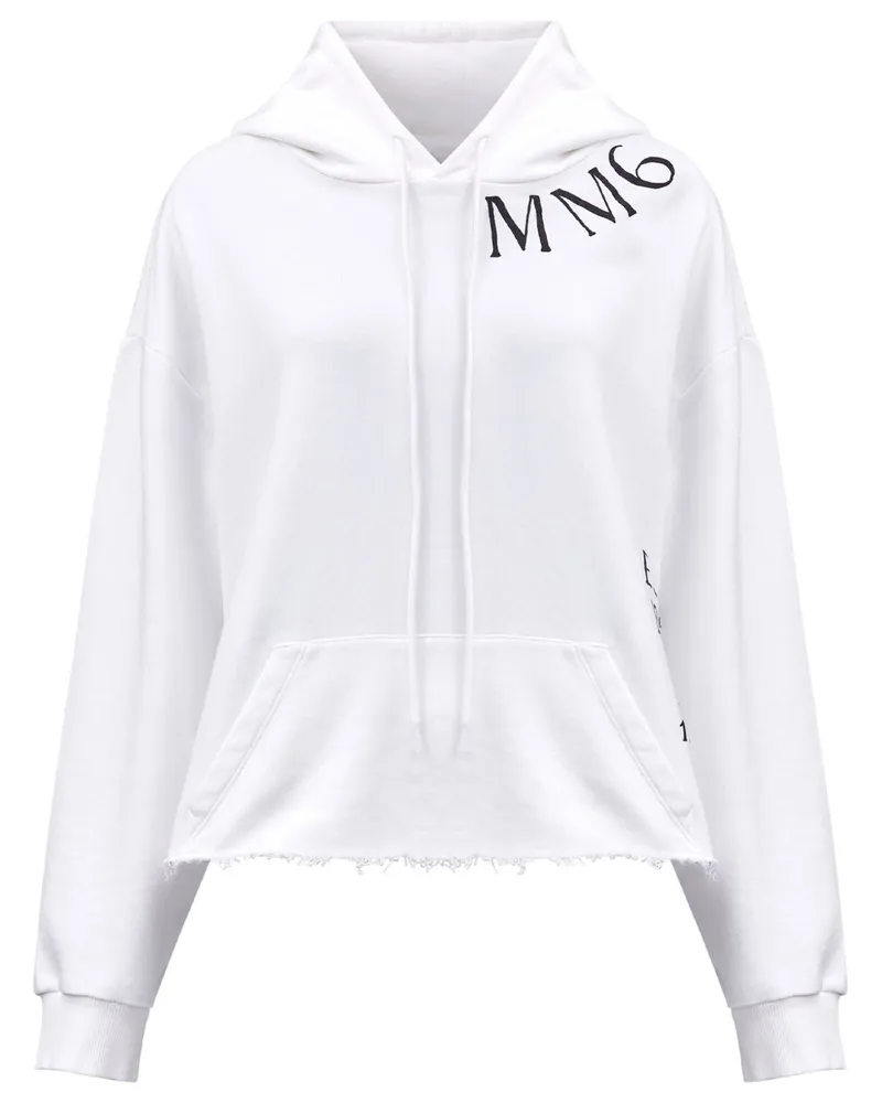 Maison Margiela Hoodie mit Logo-Print - Weiß Weiß