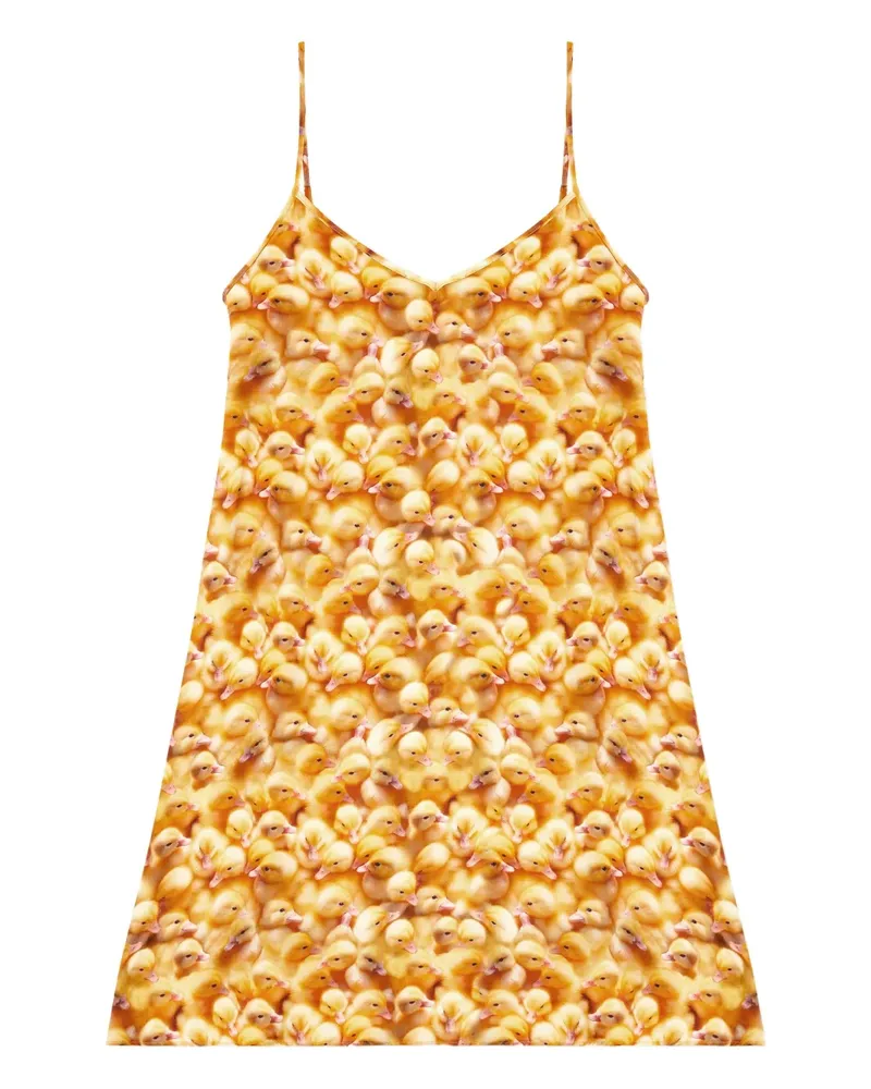 Diesel D-Ulcet Midikleid mit Print - Gelb Gelb
