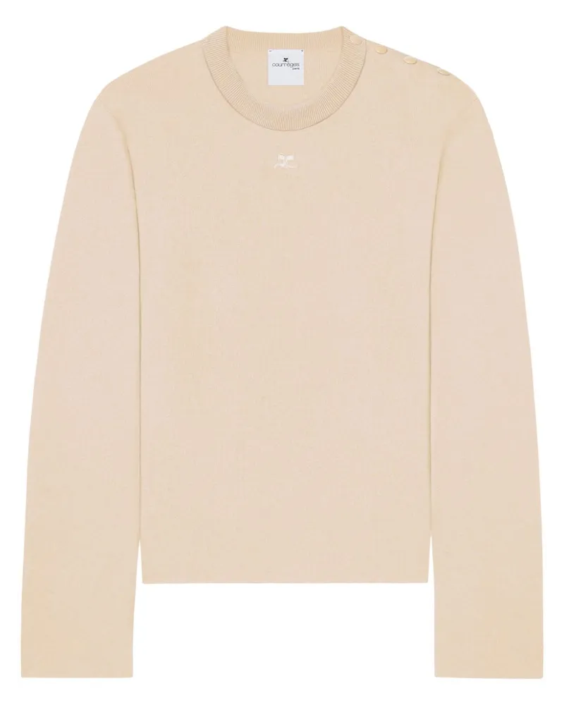 Courrèges Pullover mit Druckknöpfen Nude