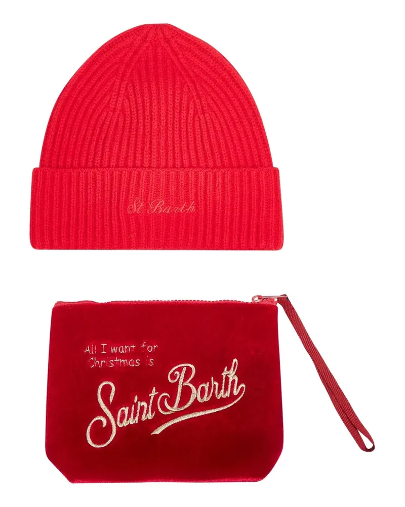 MC2 Saint Barth ribbed velvet beanie pouch (set of two) - Rot Rot