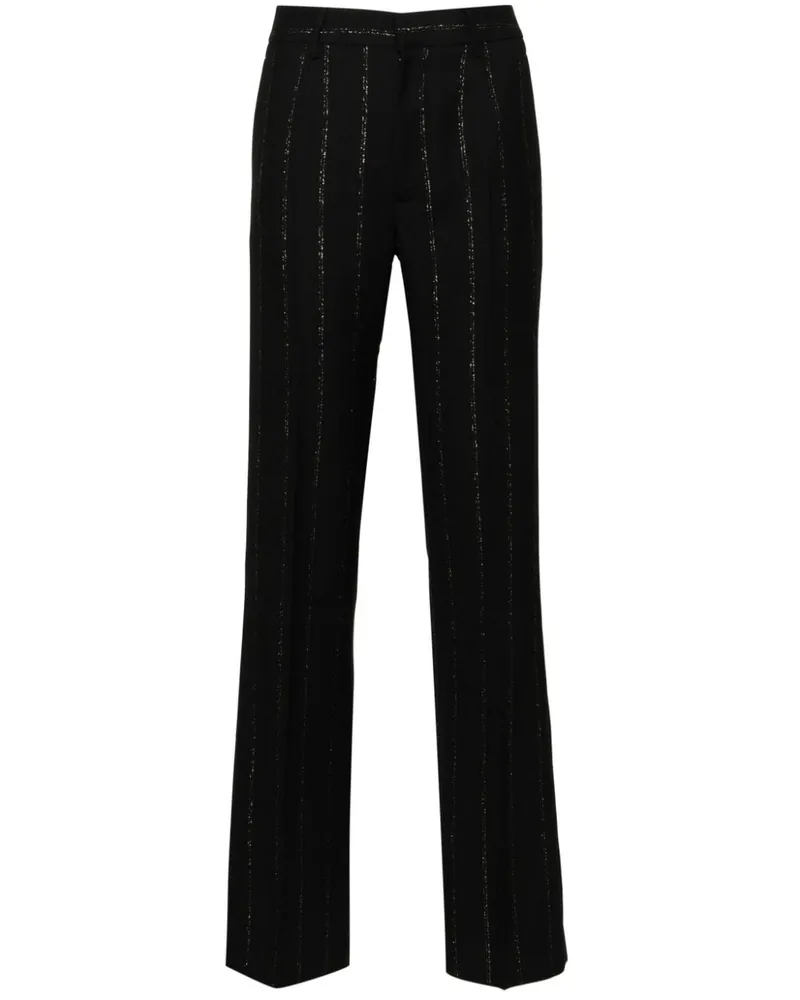 Alessandra Rich Hose mit Lurex-Nadelstreifen - Schwarz Schwarz