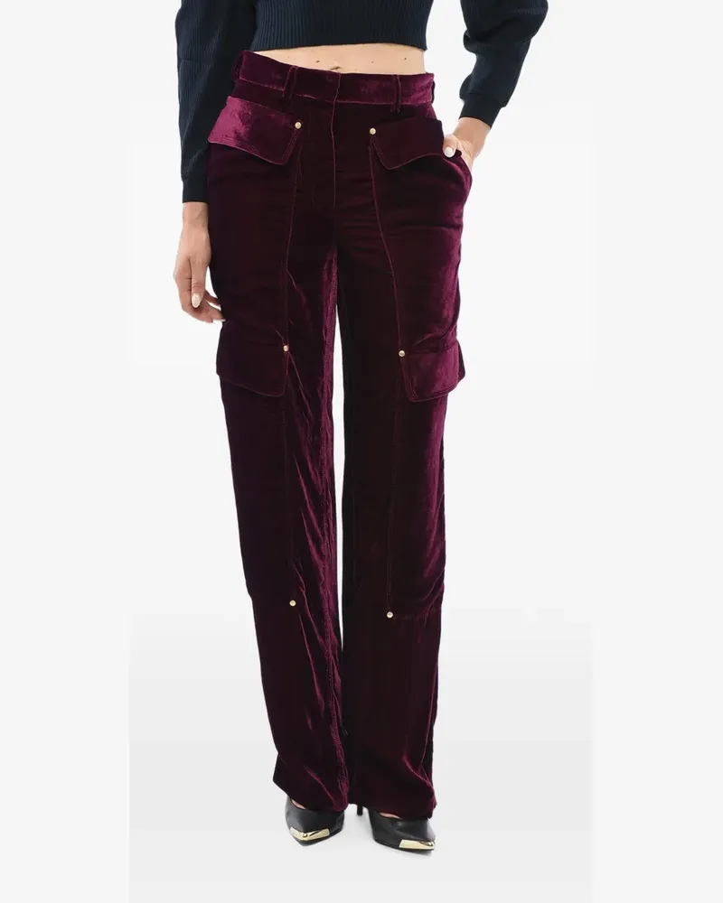 Stella McCartney Cargohose aus Velours - Rot Rot