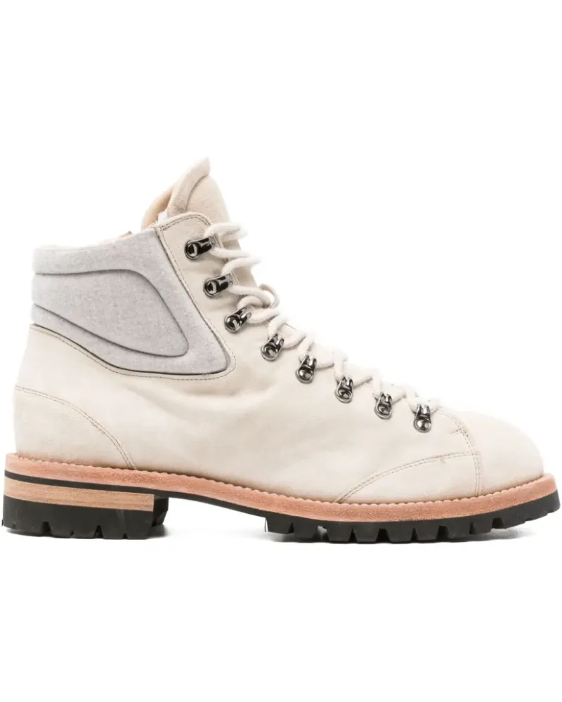 Eleventy Schnürstiefel aus Wildleder - Nude Nude