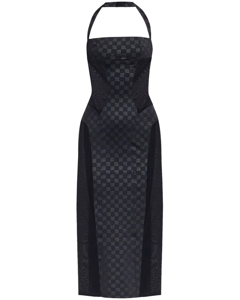 MISBHV Midikleid mit Logo-Print - Schwarz Schwarz