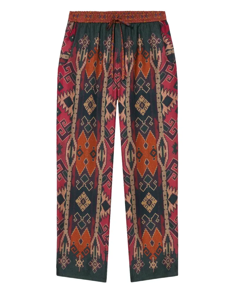 Pierre-Louis Mascia Gemusterte Hose mit Kordelzug - Schwarz Schwarz