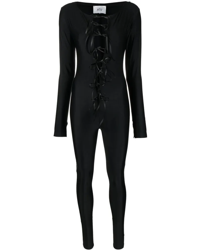 ATU Body Couture Catsuit aus Satin Schwarz