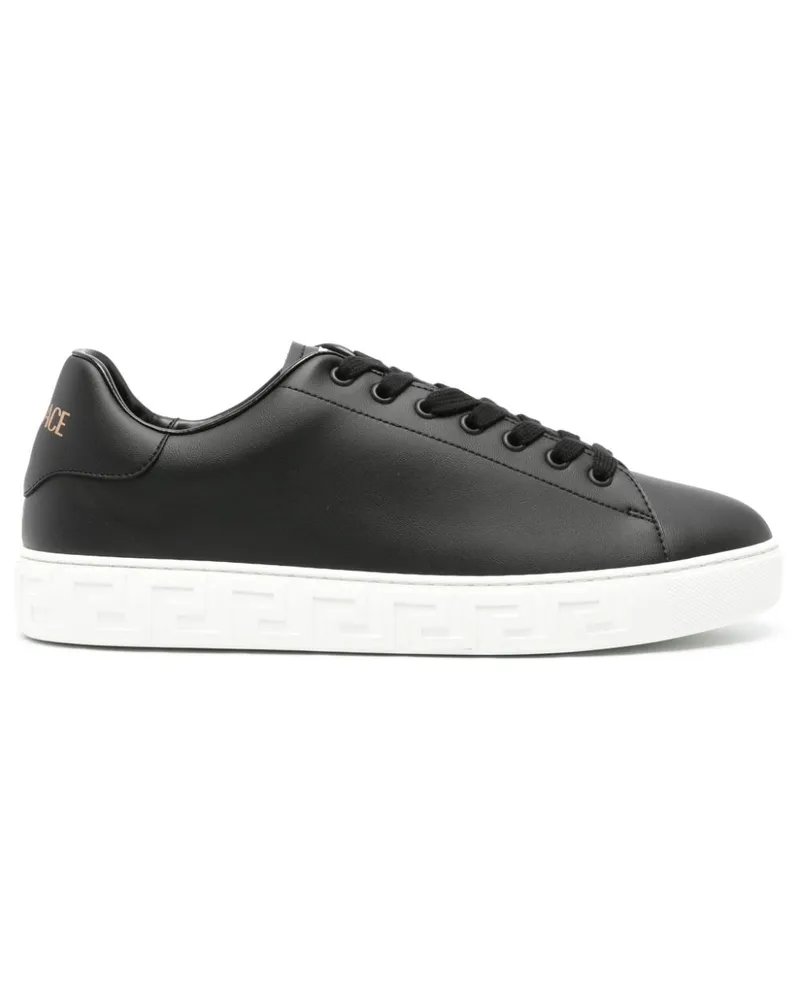 Versace Sneakers mit Greca-Prägung - Schwarz Schwarz