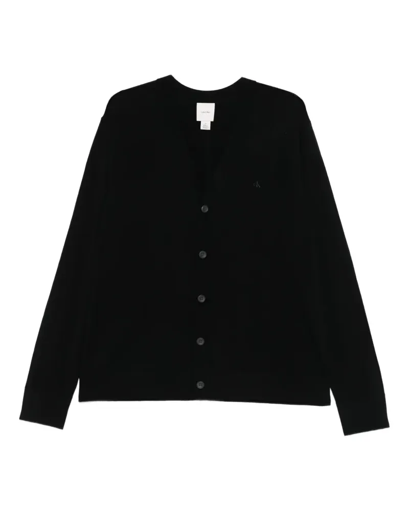 Calvin Klein logo-embroidered cardigan - Schwarz Schwarz