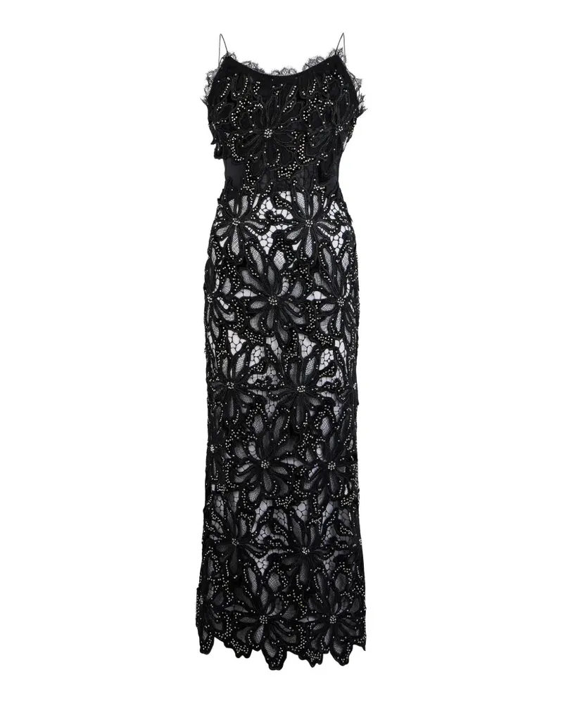 Roberto Cavalli lace-embellished maxi dress - Schwarz Schwarz