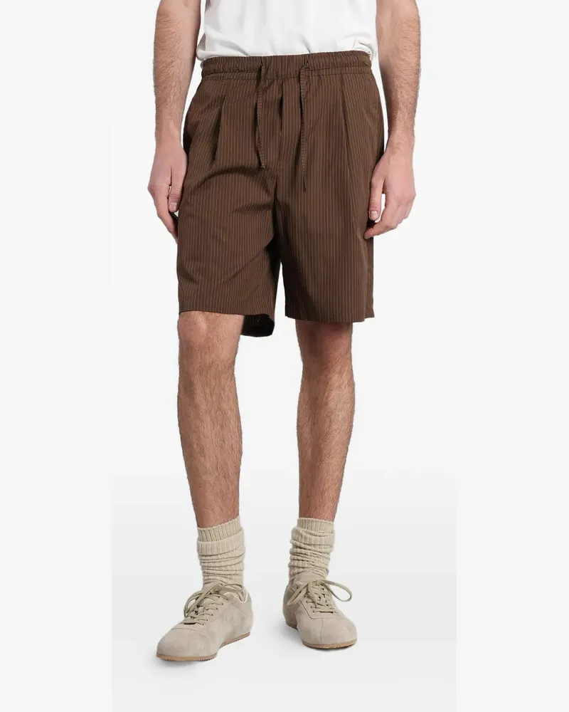 Low Brand Tokyo pinstriped pleated shorts - Braun Braun