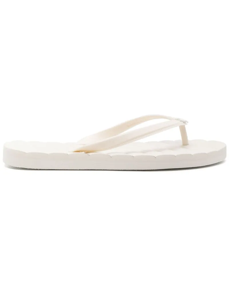 Tory Burch Flip-Flops mit T-Schild Weiß