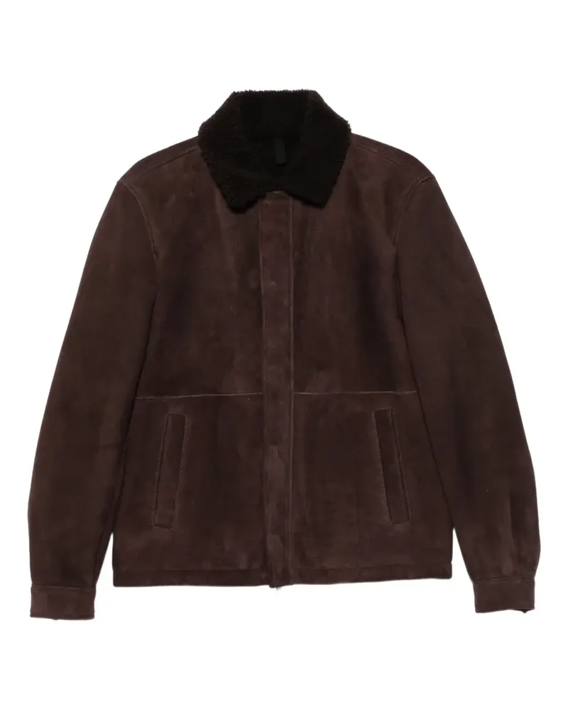 Tagliatore Wildlederjacke mit Shearling-Kragen - Braun Braun