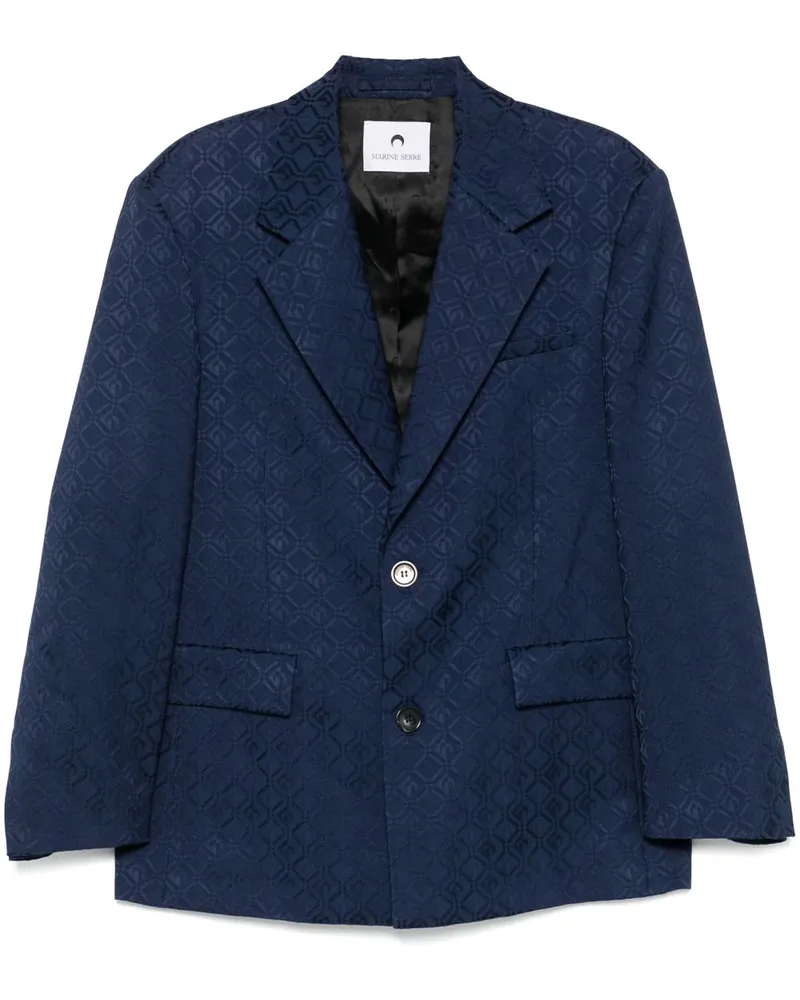 Marine Serre Moon Diamond Jacquard-Sakko - Blau Blau