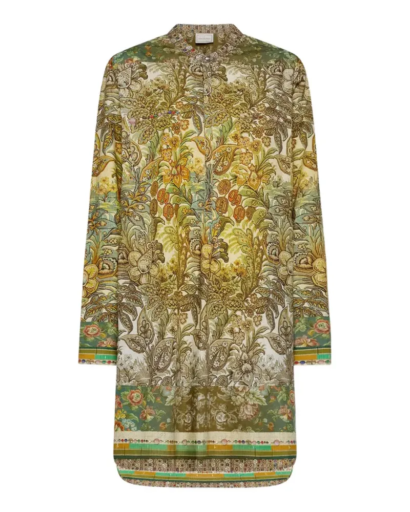 Pierre-Louis Mascia Diomede Hemdkleid mit botanischem Print - Grün Grün