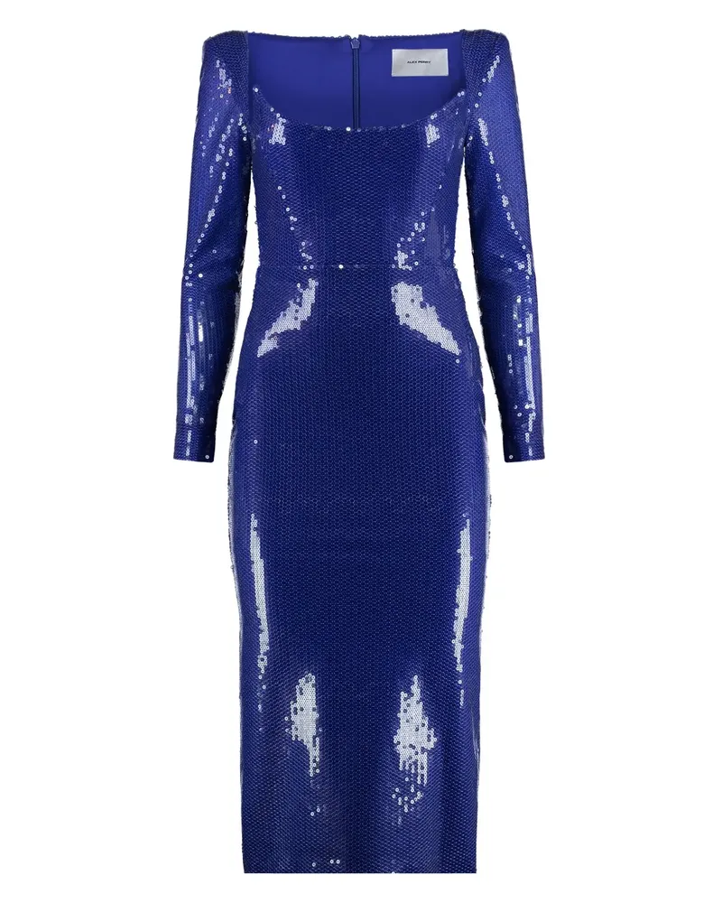 Alex Perry Midikleid mit Pailletten - Blau Blau