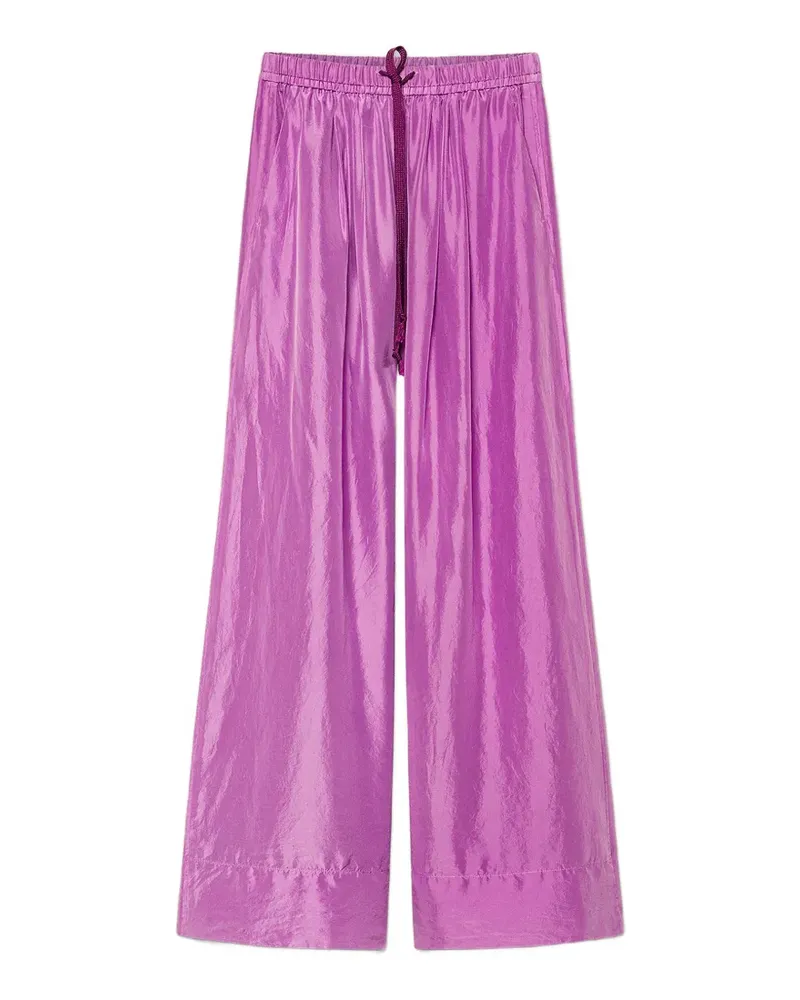 forte_forte elasticated-waistband silk trousers - Violett Violett