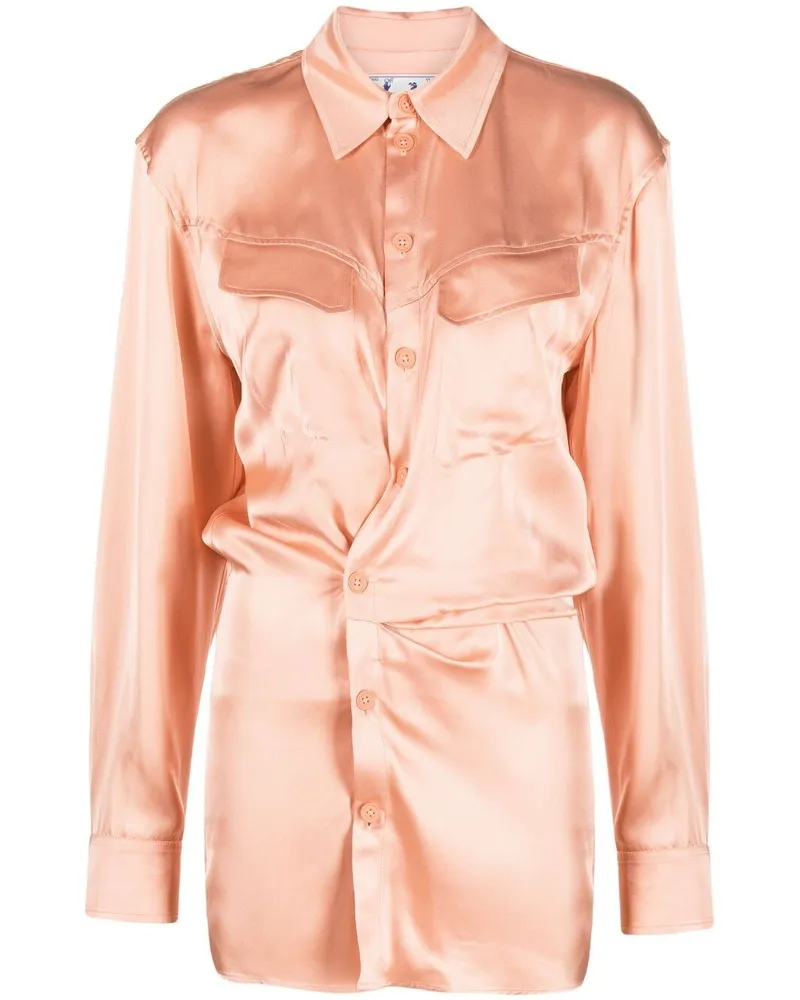OFF-WHITE Drapiertes Hemdkleid - Rosa Rosa