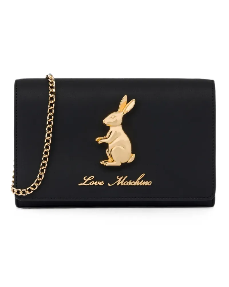 Moschino rabbit-plaque crossbody bag - Schwarz Schwarz