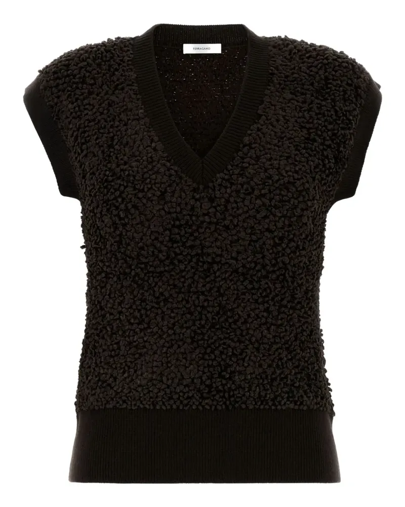 Ferragamo Tanktop aus Bouclé - Braun Braun