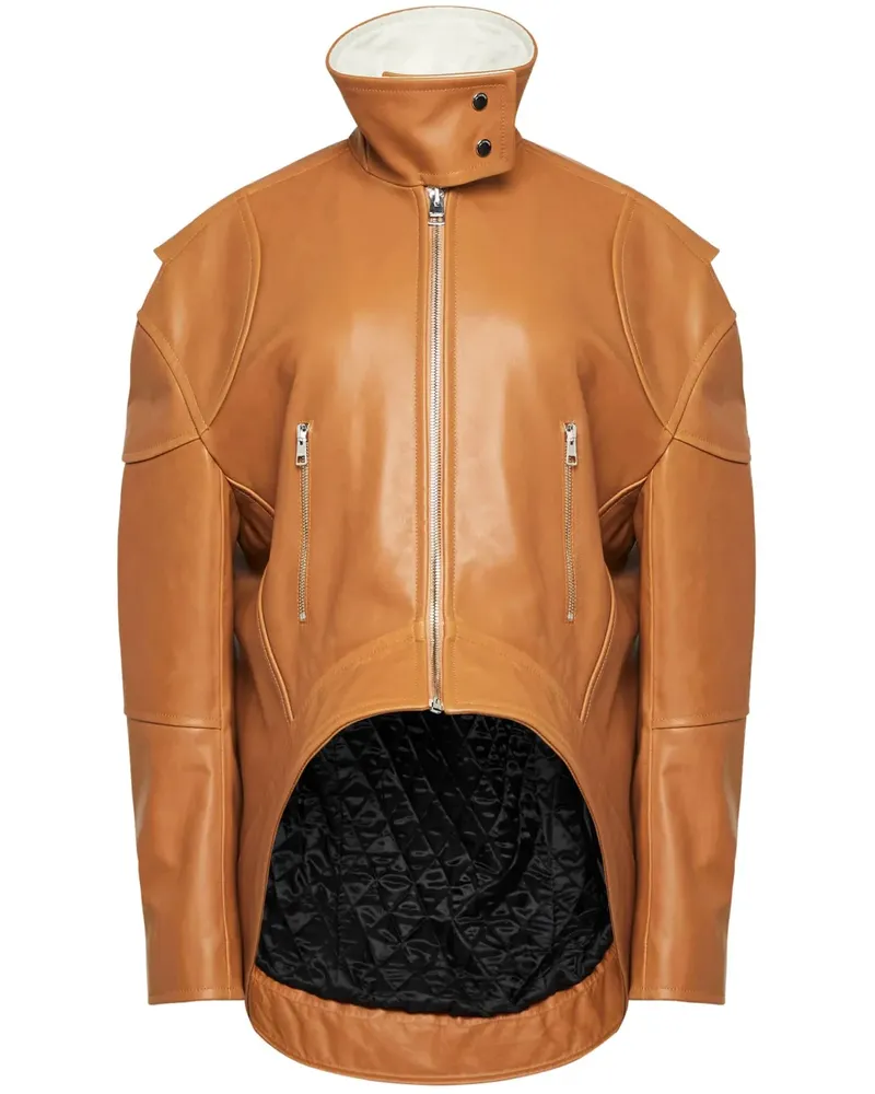 J.W.Anderson Lederjacke mit abgerundetem Saum - Braun Braun