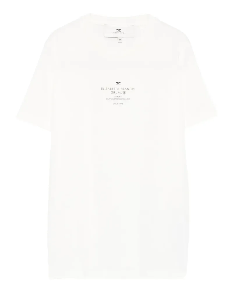 Elisabetta Franchi T-Shirt mit Logo-Print - Weiß Weiß