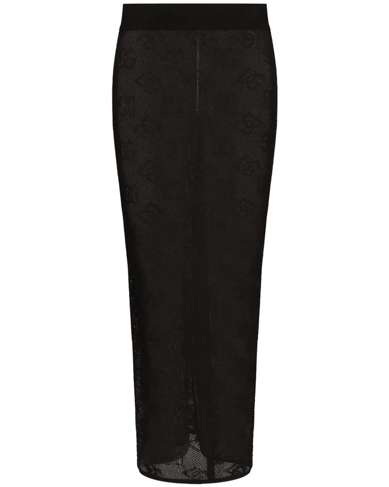 Dolce & Gabbana Midirock mit DG-Jacquardmuster - Schwarz Schwarz