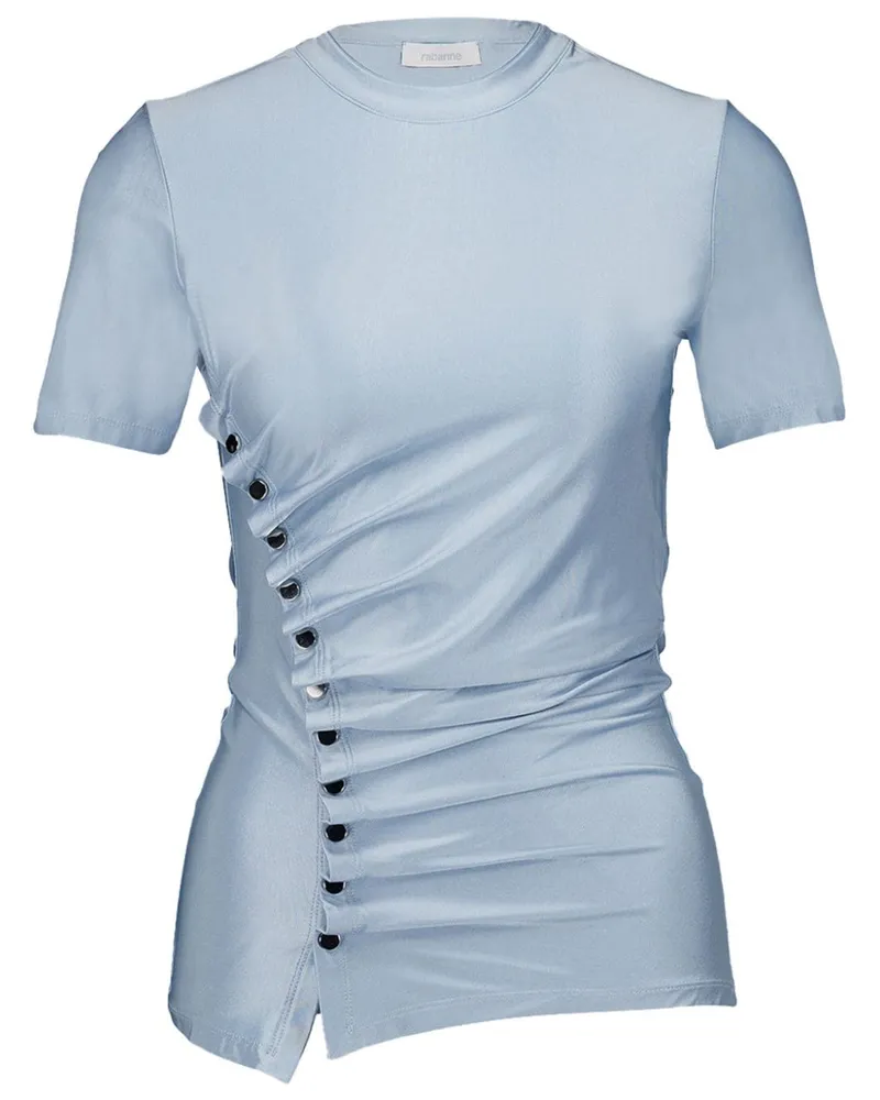 Paco Rabanne T-Shirt mit drapierten Ärmeln - Blau Blau