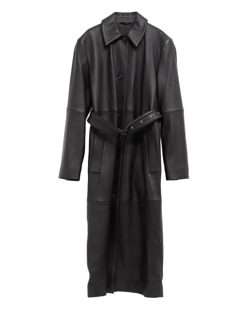 Totême belted leather coat - Schwarz Schwarz
