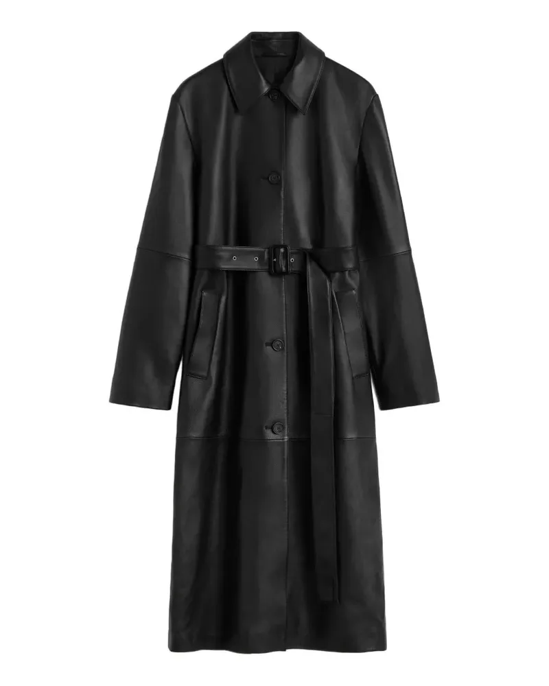 Totême Ledermantel mit Gürtel - Schwarz Schwarz