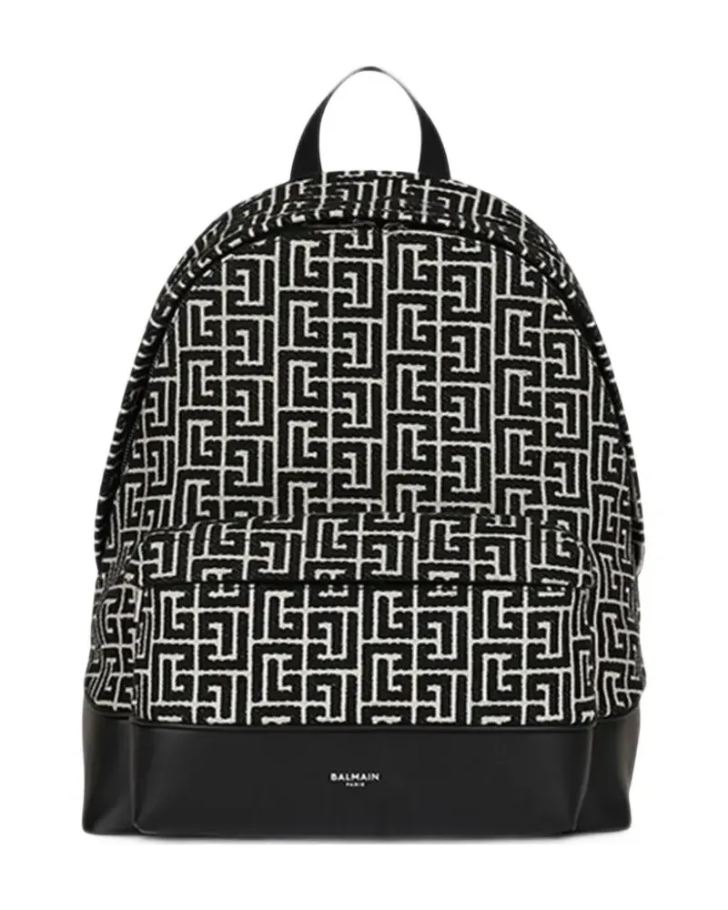 Balmain 1945 City monogram-pattern backpack - Schwarz Schwarz